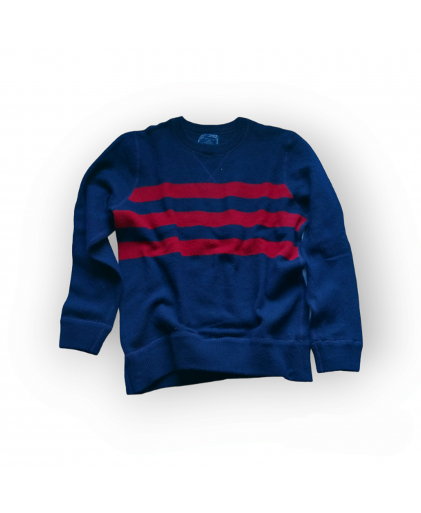 Sweater azul con rayas 